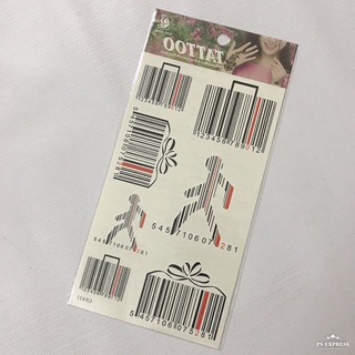 Hình xăm dán mã vạch đủ size 10x6cm, 10x20cm