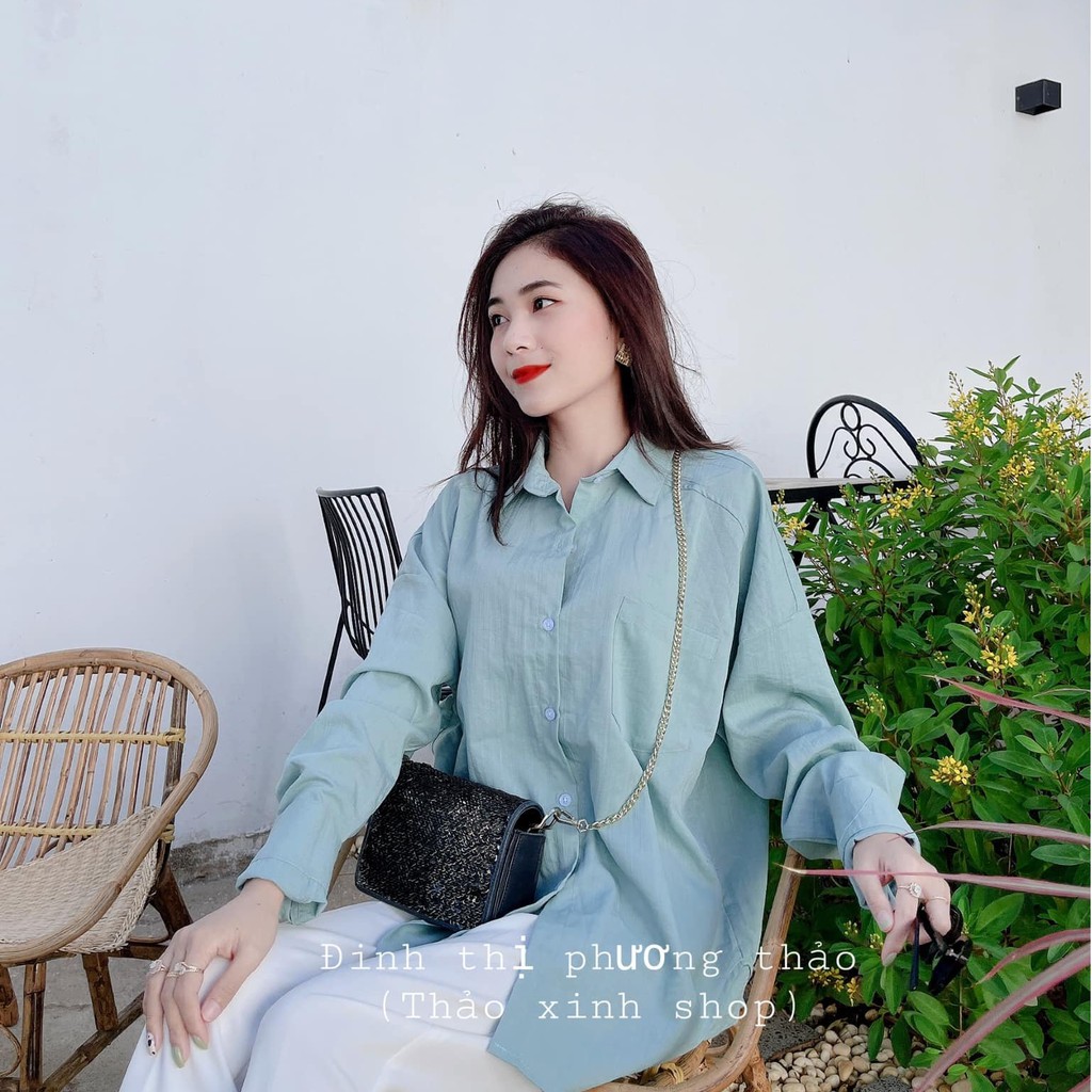 Sét Đũi Áo Sơ Mi Túi Ngực Mix Quần Suông | BigBuy360 - bigbuy360.vn