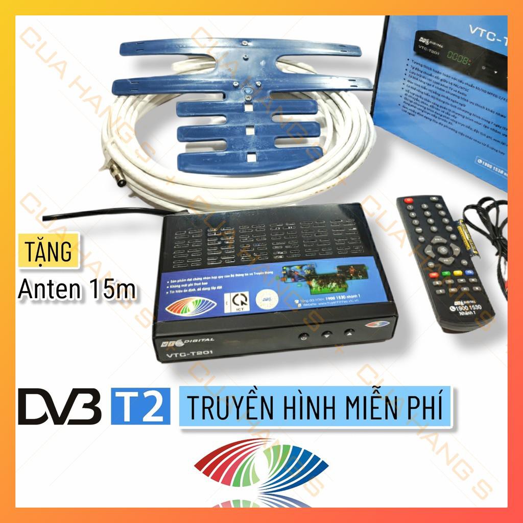 Đầu thu kỹ thuật số DVB T2 VTC T201 tặng Anten xanh 15m miễn phí truyền hình số mặt đất