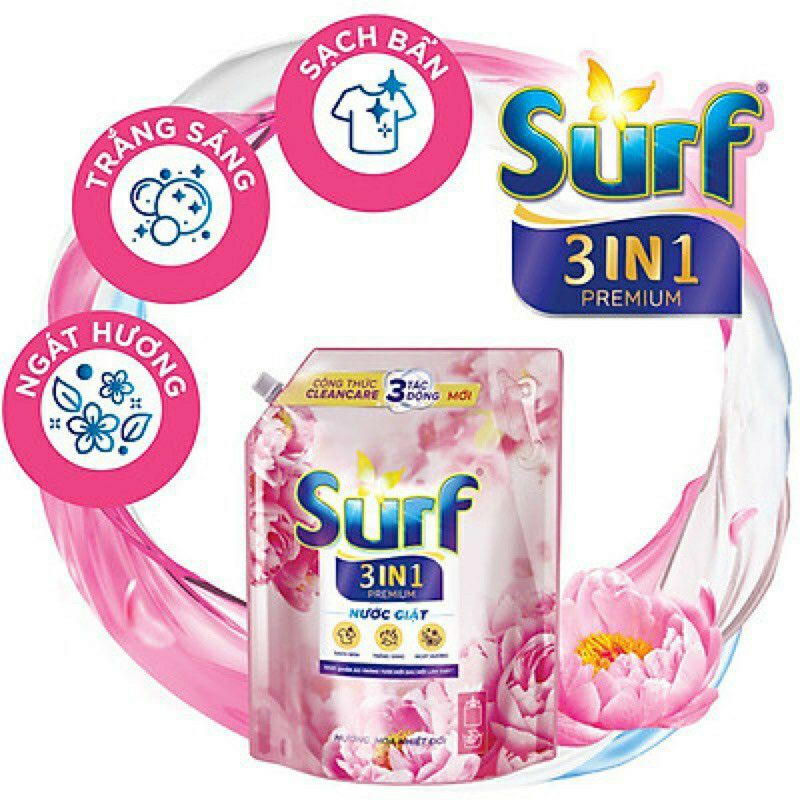 Nước giặt Surf 3.5kg( Hương cỏ hoa diệu kỳ và sương mai dịu mát)