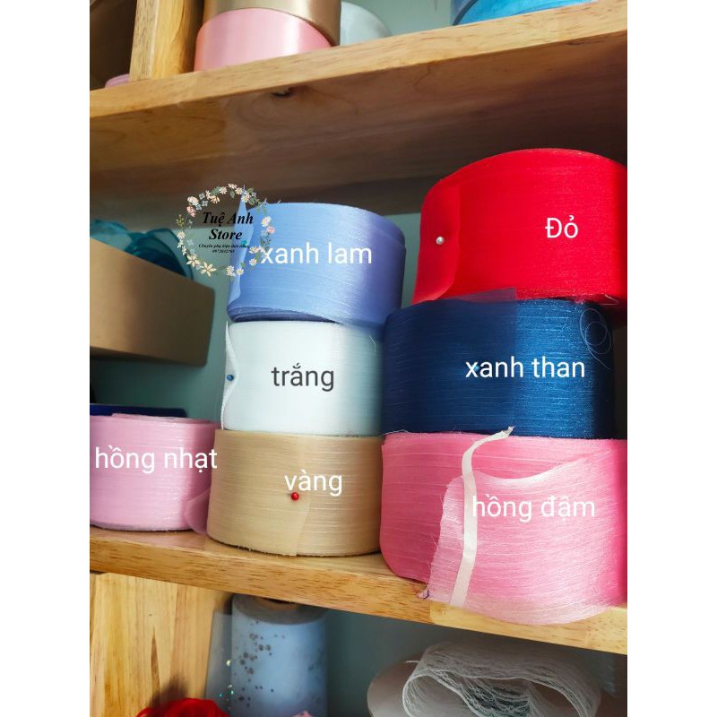 5 mét ruy băng voan tơ xước 60mm