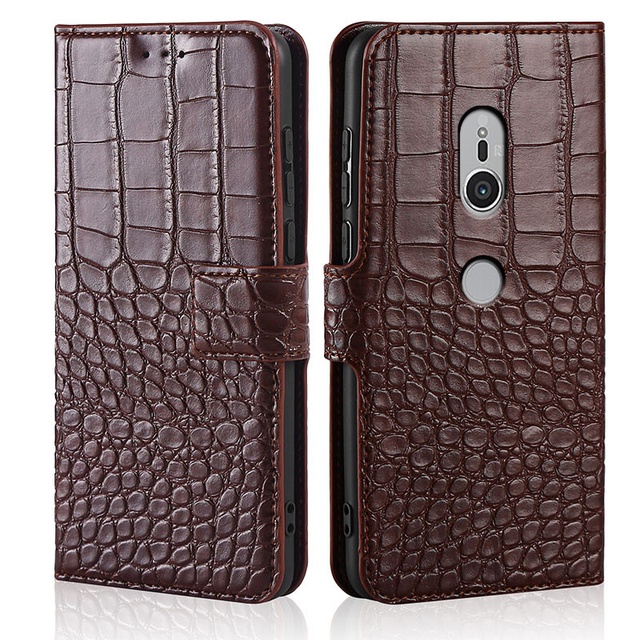 Ốp Da Cá Sấu Cho Sony Xperia XZ2 H8216 H8266 H8296 Flip Cover