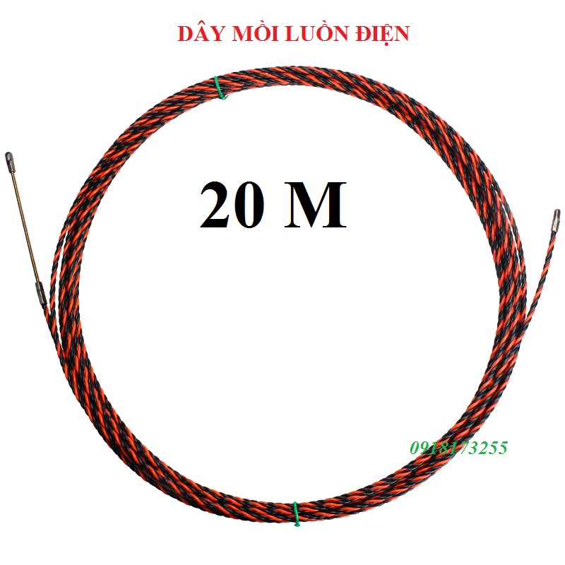 Dây mồi 30m- 25m- 20 mét -15 mét- 10 mét- Dây mồi luồn kéo dây điện 3 lõi xoắn , dây mồi kéo cáp ngầm