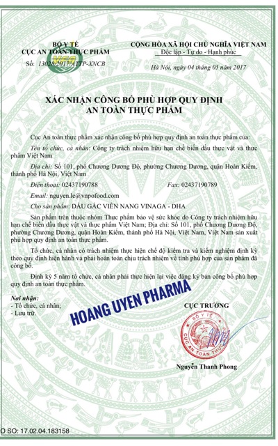 Dầu Gấc Vinaga DHA - Chai 100 viên