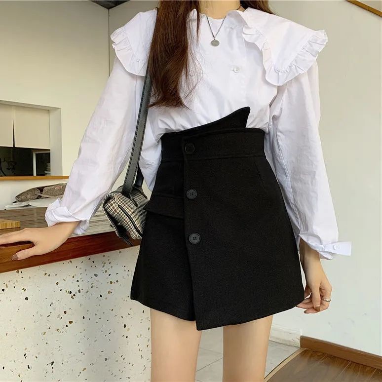 COZOK Chân Váy Lưng Cao Dáng Ôm Phong Cách Thời Trang Hàn Quốc