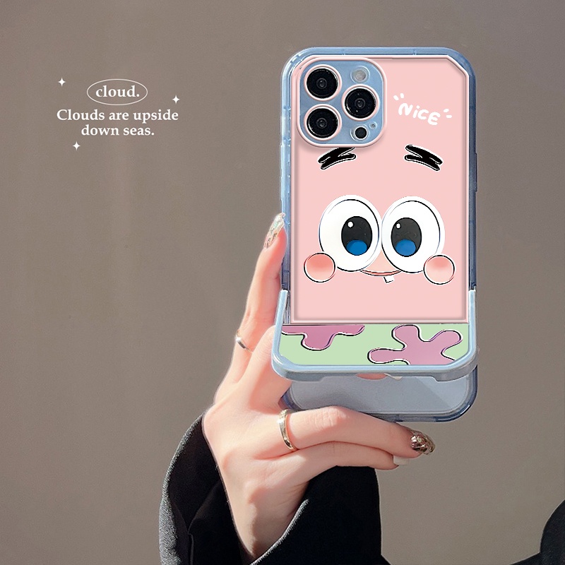 Ốp Điện Thoại Silicon TPU Mềm Trong Suốt Có Giá Đỡ Dễ Thương Cho iPhone 13 12 11 Pro X XR XS Max SE 2020 6 6S 7 8 Plus