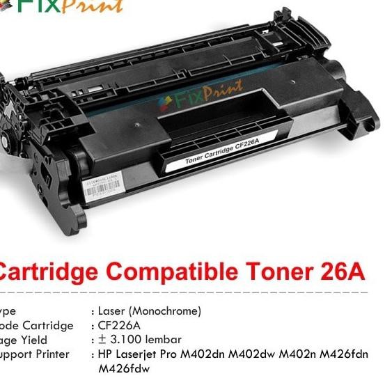 Hộp Mực In Tương Thích Với Hp Cf226A 26a, Hp Laserjet Pro M402 M426