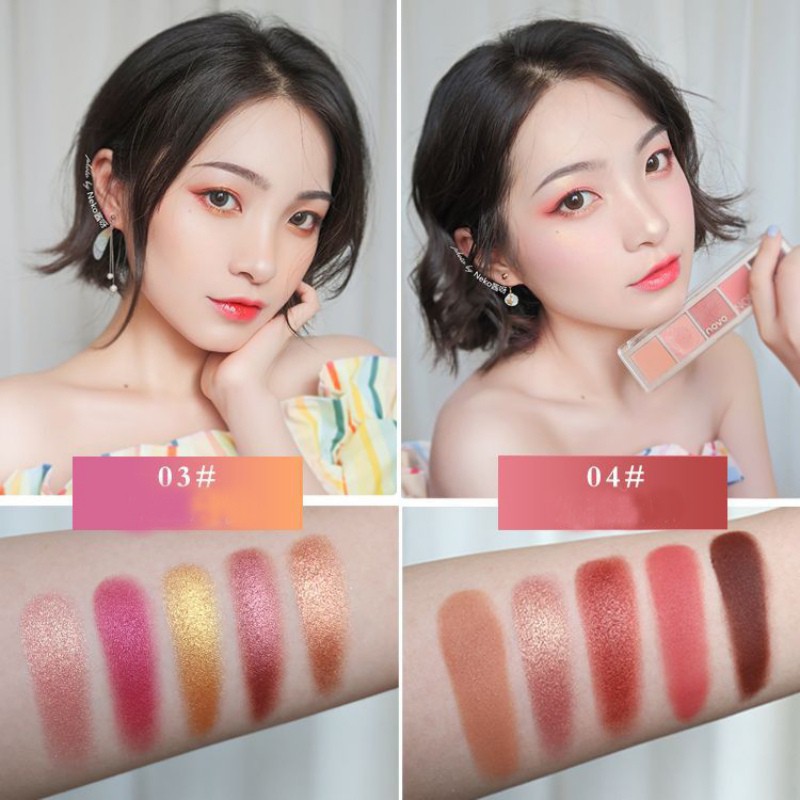 Bảng phấn mắt NOVO chống nước lâu phai hiệu ứng lì/ ánh nhũ thời trang | BigBuy360 - bigbuy360.vn