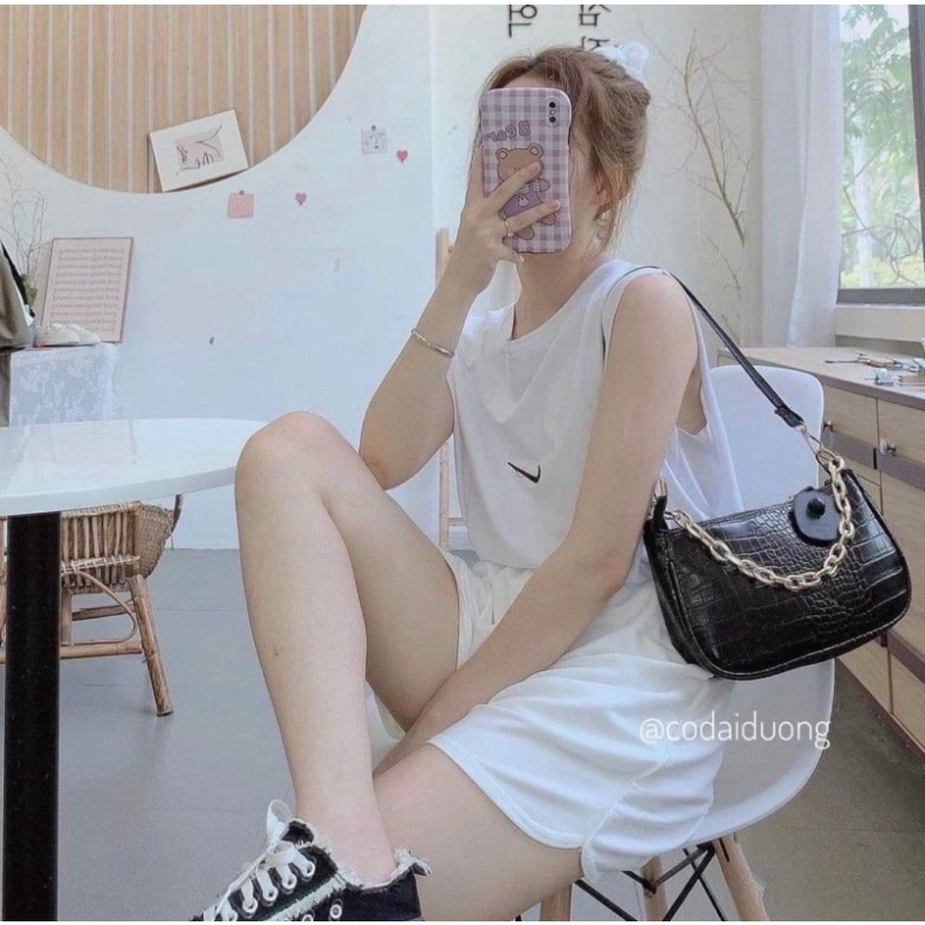 Bộ thể thao nữ LOZADO bộ quần áo nữ sát nách quần đùi form rộng chất mát mẻ thoải mái B631