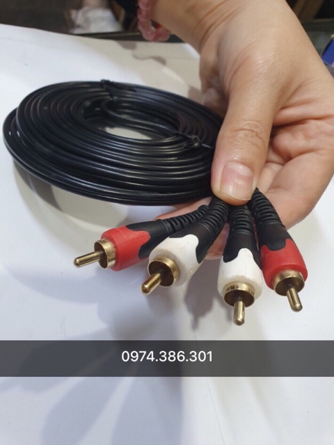Dây AV 2 audio (RCA) hãng TOSUA chính hãng 3m và 5m. Báo giá 1 sợi