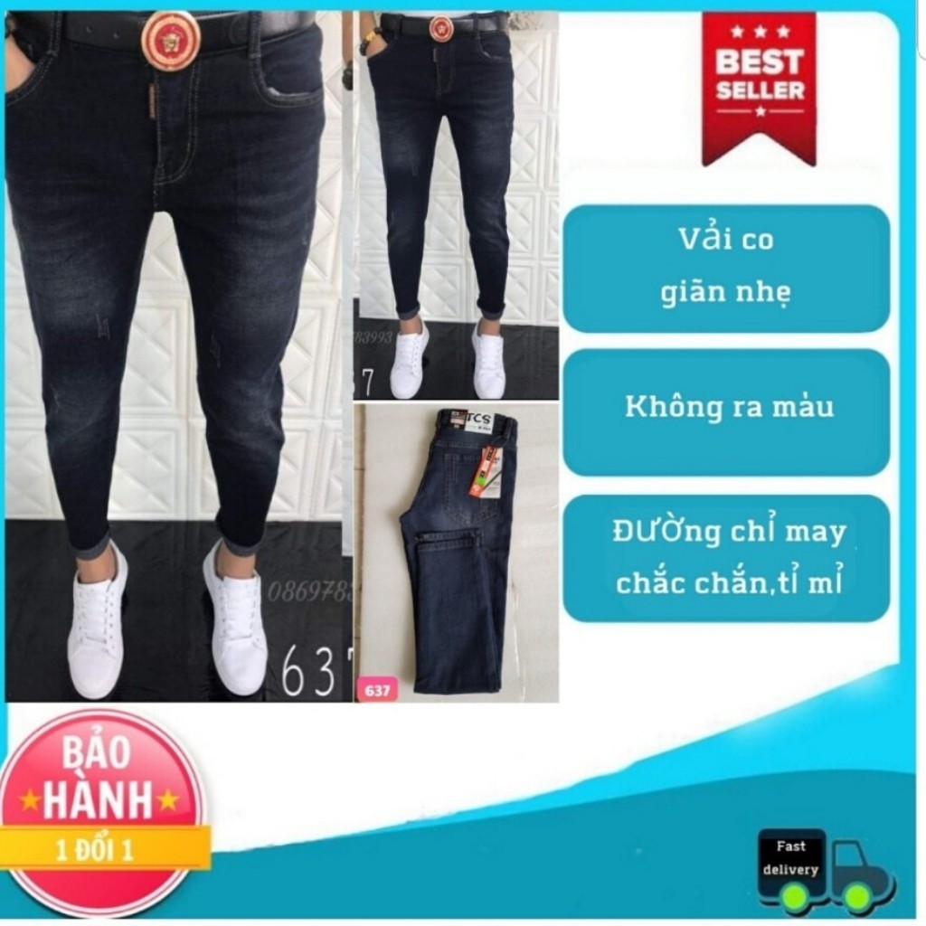 Quần jean nam tenji ad637tj quần bò nam trắng trơn cào cao cấp trẻ trung phong cách tenji store 6 (44-75kg)