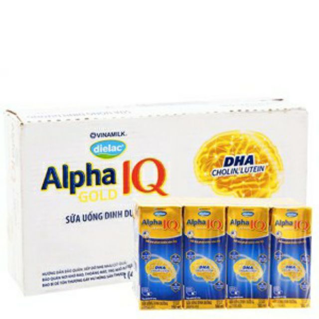 Thùng 48 hộp Sữa bột pha sẵn Dielac Alpha Gold IQ 180ml