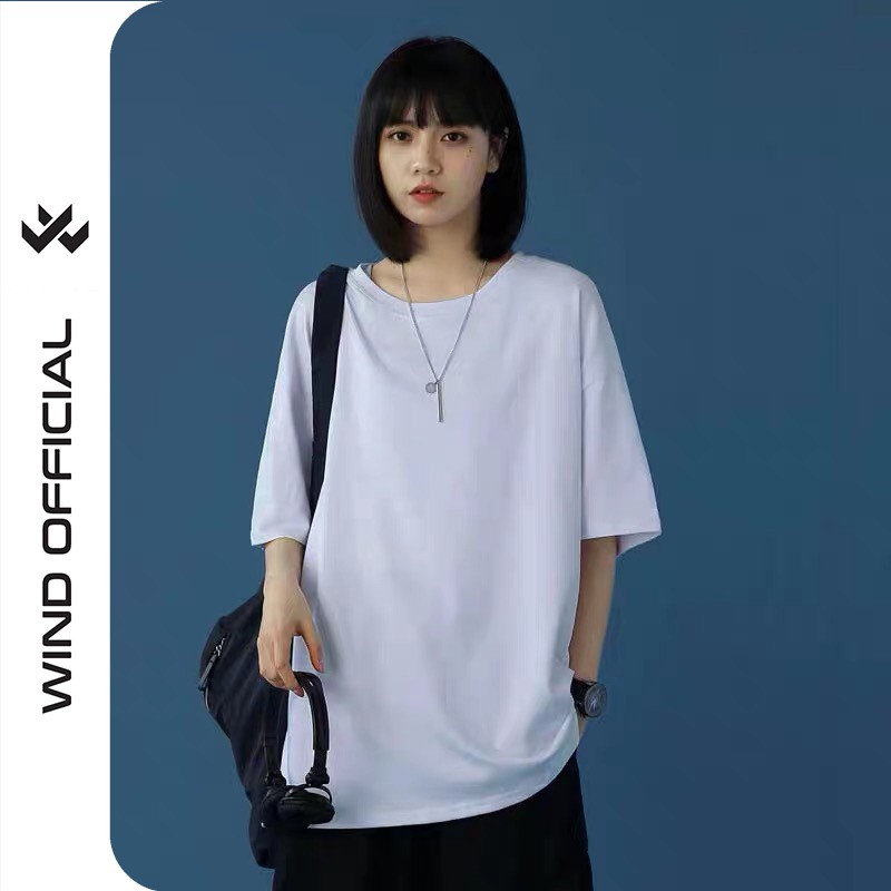 Áo thun tay lỡ unisex form rộng phông Basic nam nữ phong cách ulzzang Wind