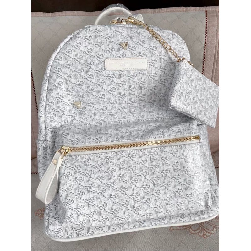 Balo Edmond Maison Trắng - Size M L - Card ví đầy đủ- Hàng auth