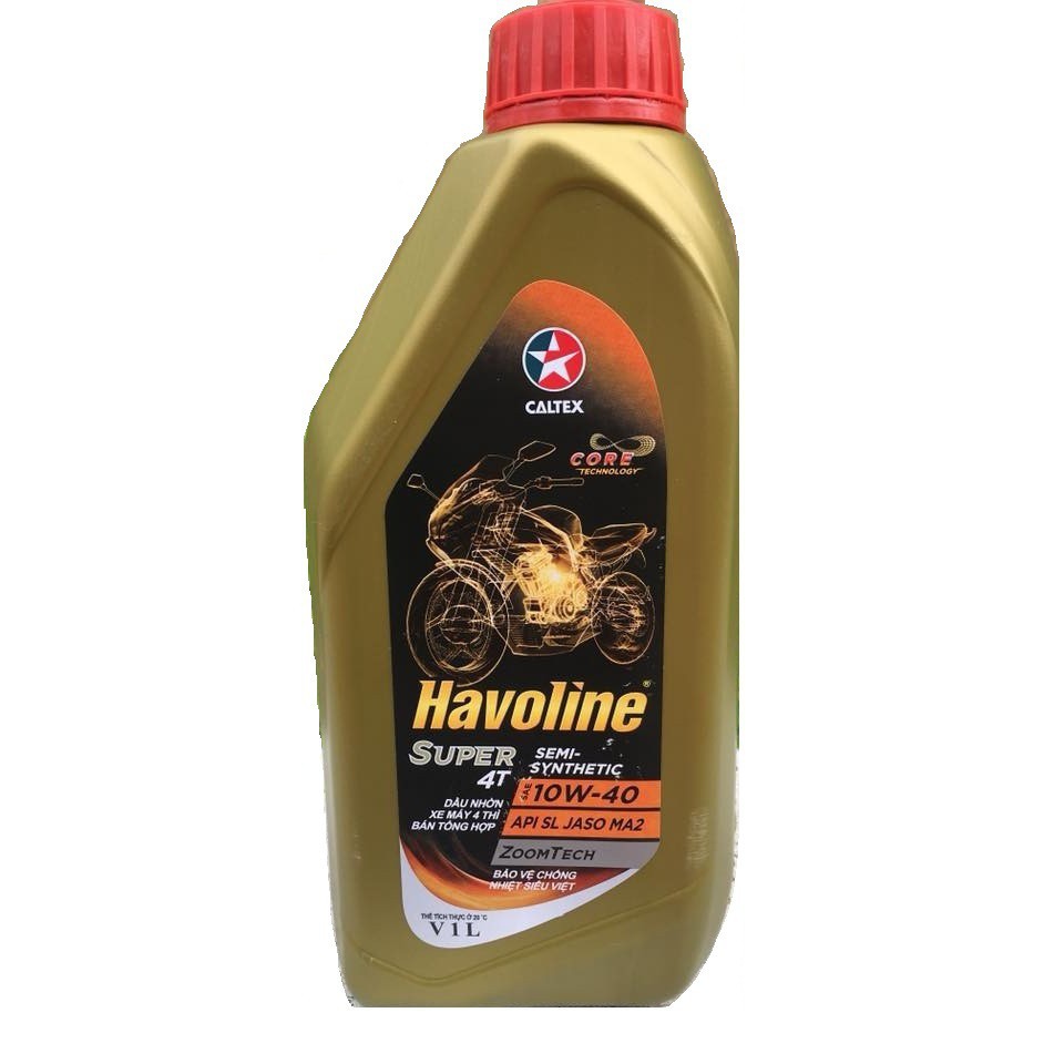 Nhớt Caltex Havoline Bán Tổng Hợp 10W40 Jaso MA2 0,8L dành cho xe máy