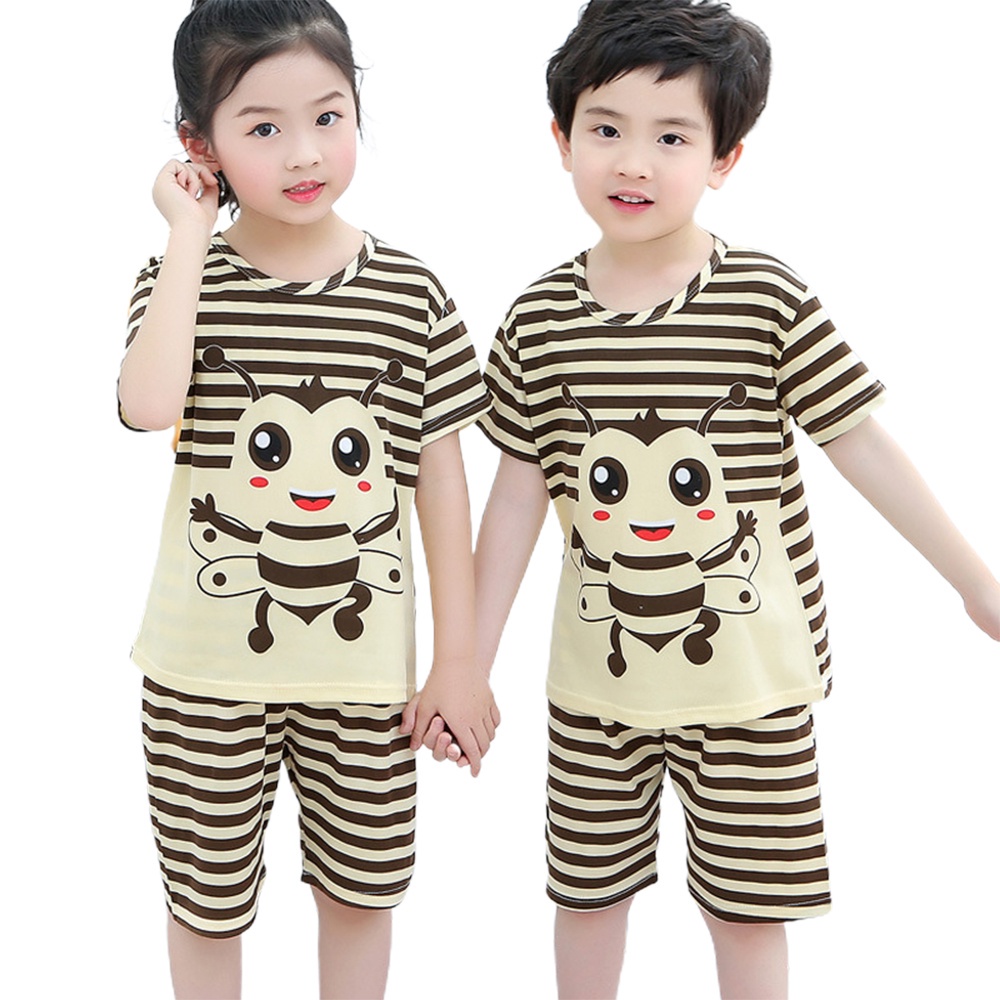 Bộ đồ ngủ tay ngắn họa tiết hoạt hình xinh xắn dành cho bé