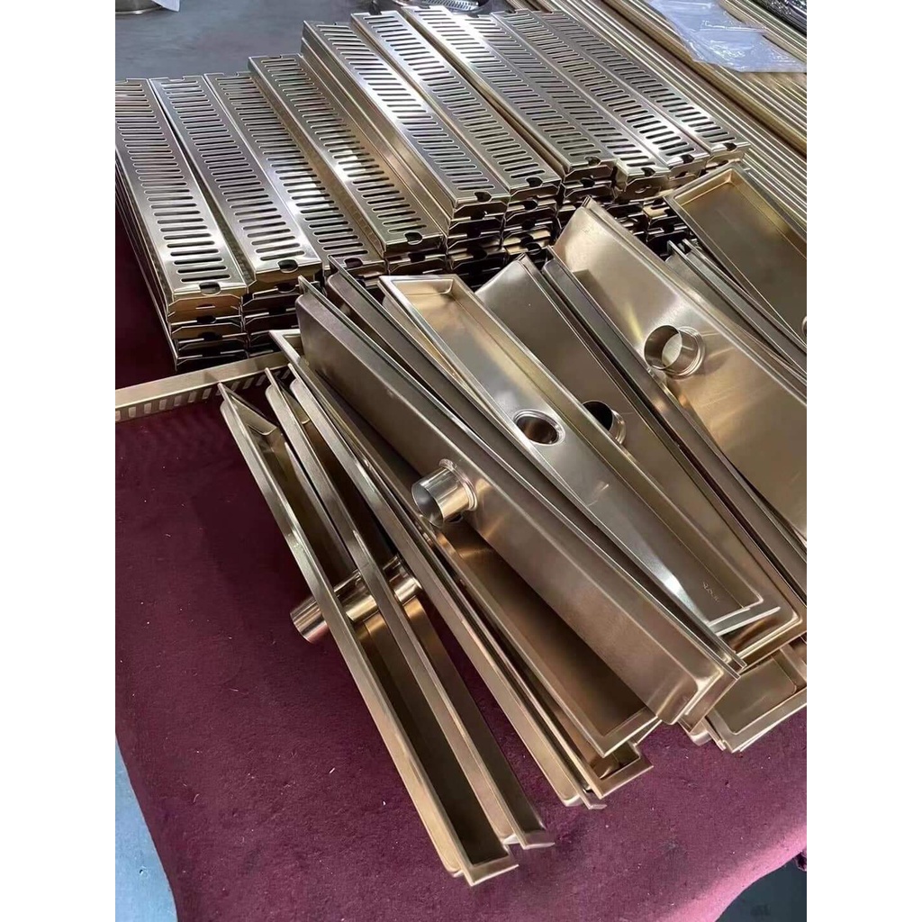GA THOÁT SÀN NHÀ TẮM DÀI 30CM, 60CM HÌNH CHỮ NHẬT CAO CẤP INOX 304  ĐUÔI THOÁT CÂN NGĂN MÙI.