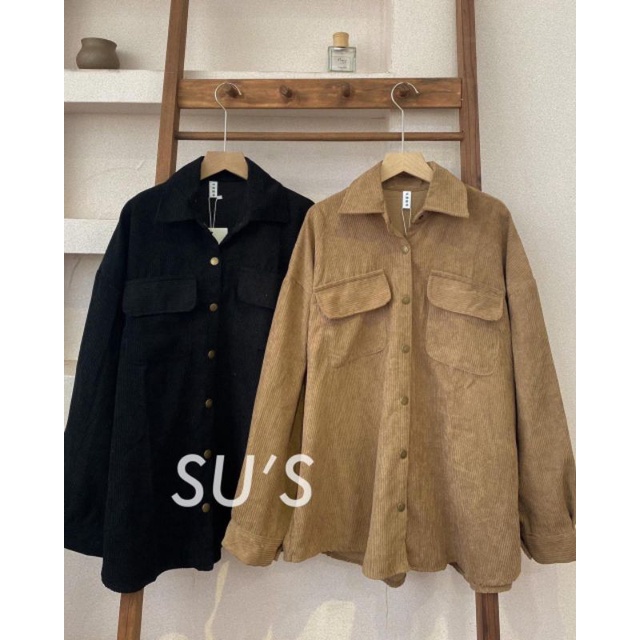 Áo Sơ Mi Nhung Gân Ulzzang Fom Rộng QC