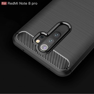 Ốp điện thoại kết cấu sợi carbon mềm màu nhám độc đáo cho Xiaomi Redmi Note 8 Pro