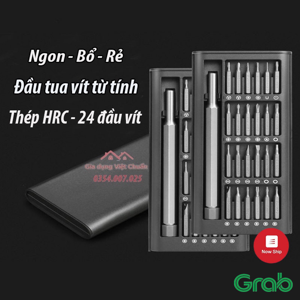 Bộ tua vít sửa chữa đa năng 24 đầu chất liệu thép chống gỉ từ tính sửa điện tử, laptop, máy tính GD115