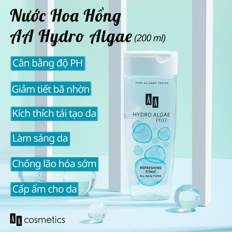 Nước Hoa Hồng Dưỡng Ẩm AA Hydro Algae 200ml