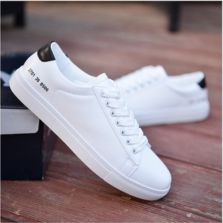 Giày Nam Đẹp - Giày Sneaker thể thao nam màu trắng cổ thấp giá tốt bền đẹp