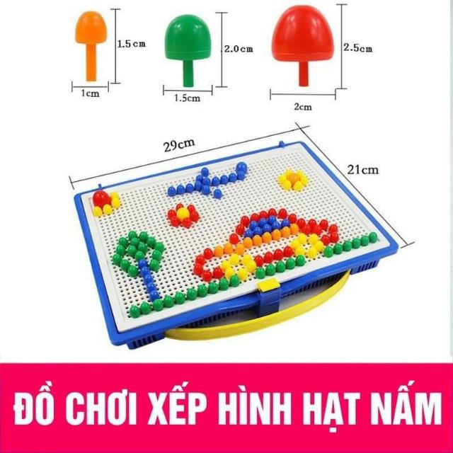 Đồ Chơi Xếp Hình Hạt Nhựa 296 Đinh Nấm Đồ Chơi Sáng Tạo Cho Bé