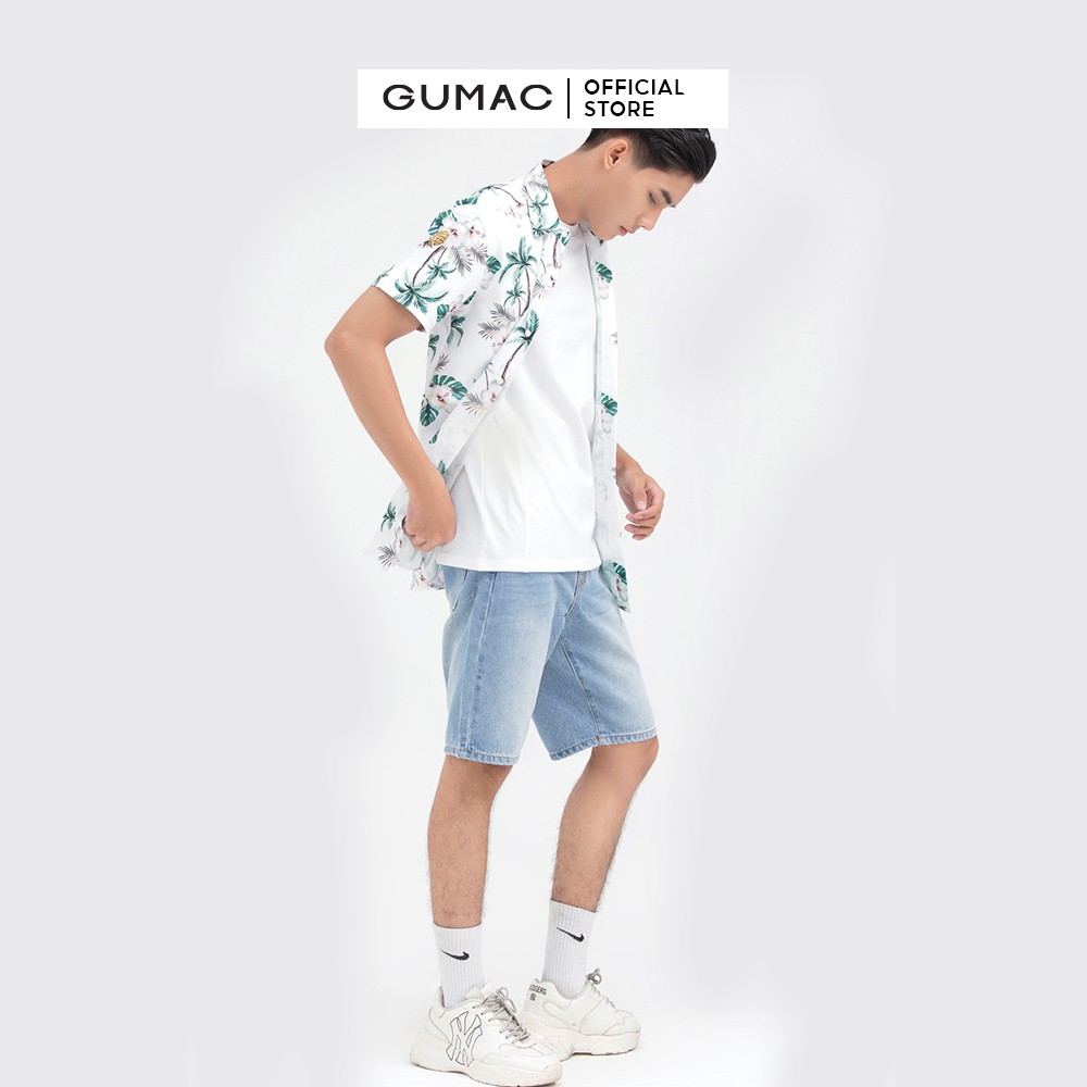 [Mã WABRGD12 giảm 10% đơn 250K] Áo sơ mi nam tay ngắn in cây dừa GUMAC ANB6110 | BigBuy360 - bigbuy360.vn