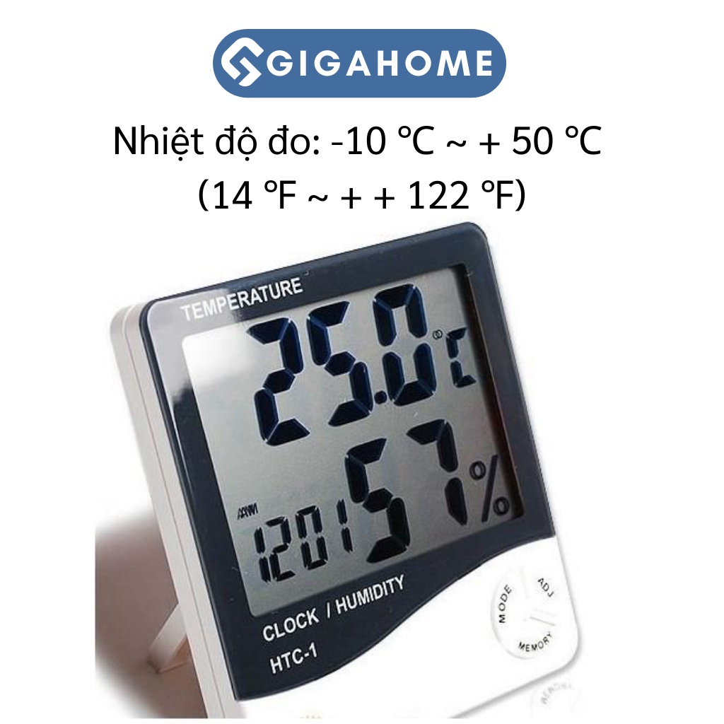 Nhiệt Kế Đo Độ Ẩm Không Khí, Nhiệt Độ Tích Hợp Đồng Hồ Điện Tử GIGAHOME 3361