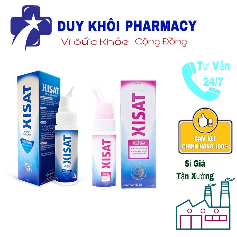 Xịt Mũi XiSat Hàng Ngày ,Giúp Thông Mũi, Sạch Mũi