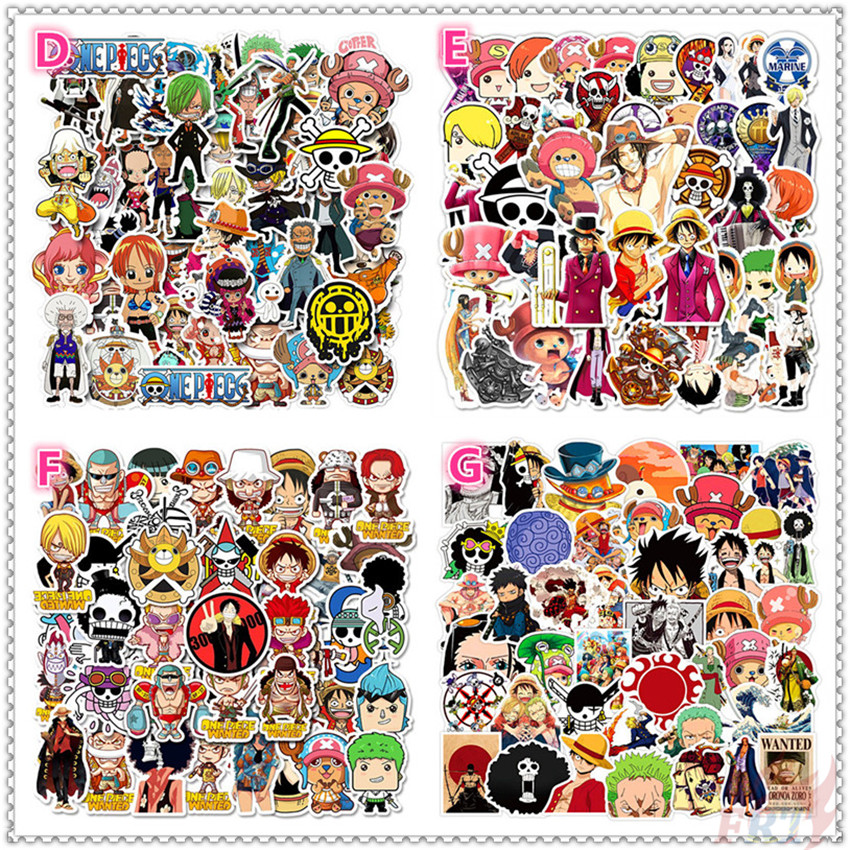 1 set nhãn dán họa tiết nhân vật hoạt hình One Piece phiên bản 2021