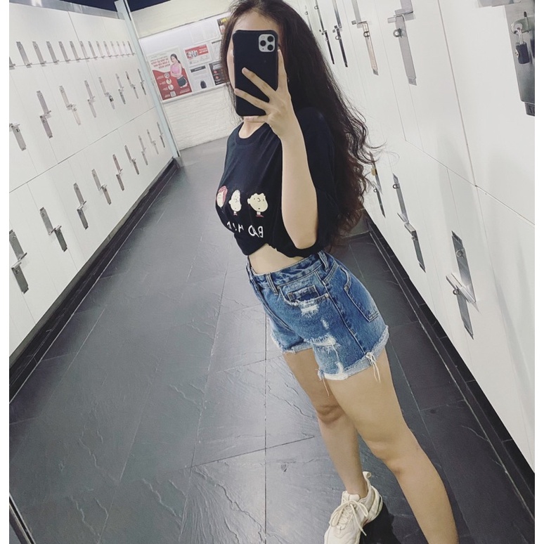 Quần Short Jean Rách MóM Store