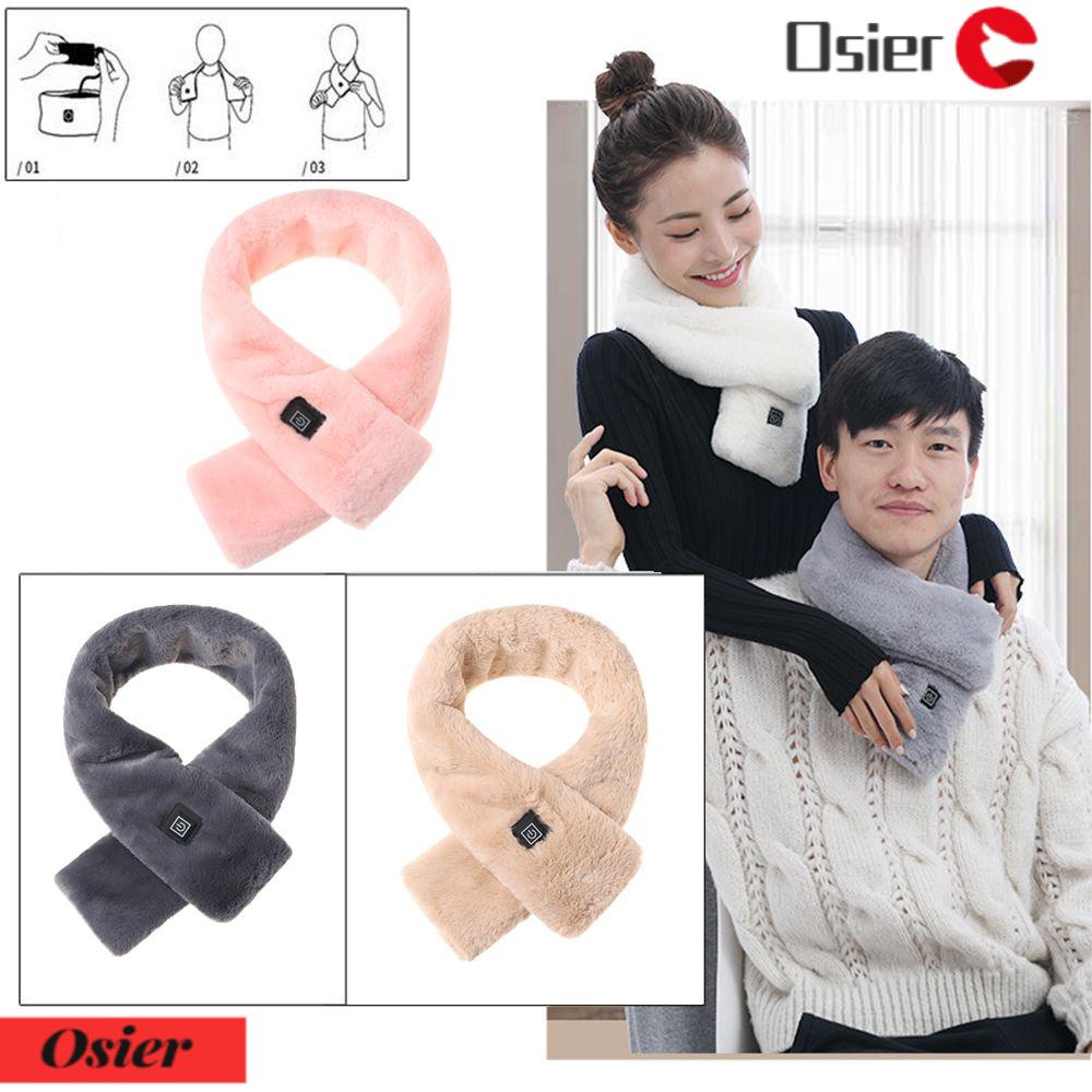 Osier1 Khăn Choàng Cổ Lông Thỏ Giả Giữ Ấm Mùa Đông Có Thể Sạc Lại Bằng Điện