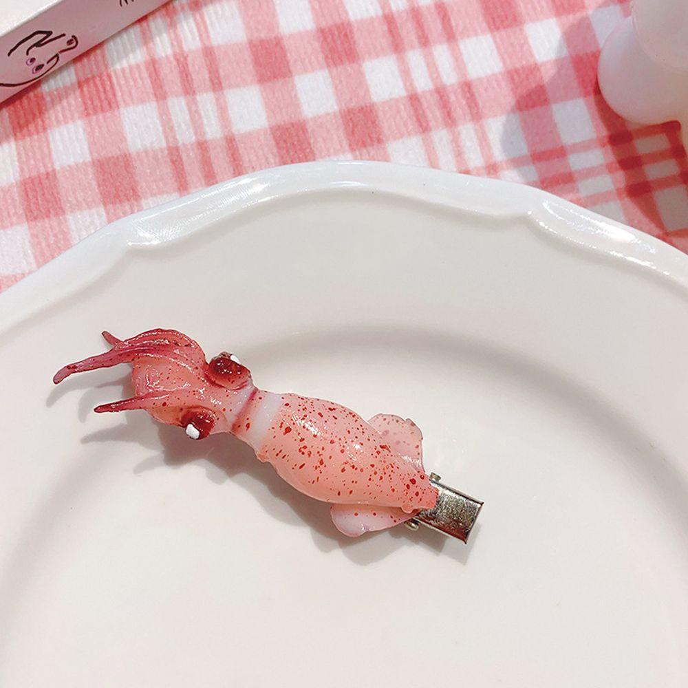 Kẹp Tóc Hình Mực / Ớt / Tôm Vui Nhộn Dễ Thương
