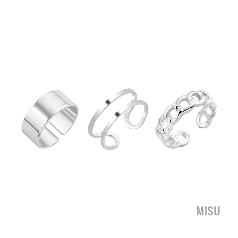 [Rẻ vô địch] Bộ 3 Nhẫn Hở PC Unisex, Basic, Phong Cách Hiphop Thời Trang - Misushop