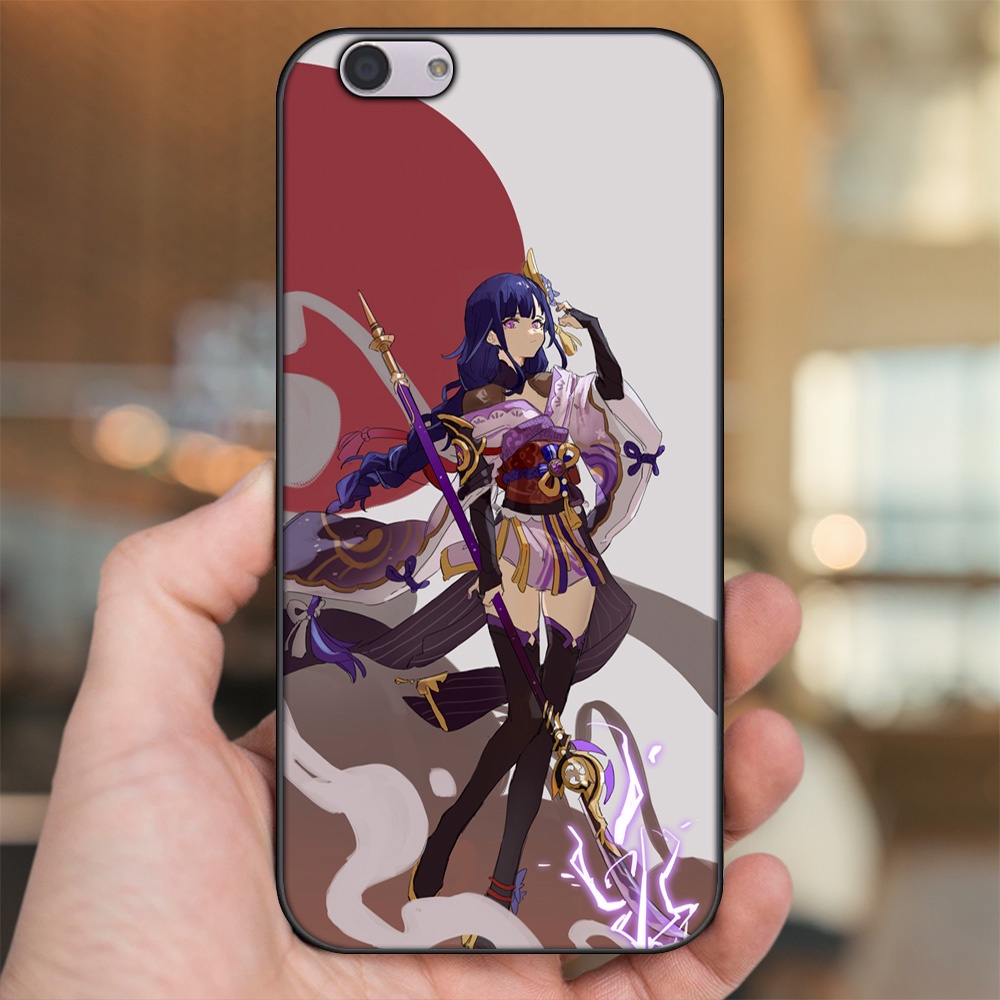 Ốp lưng Oppo F1s, F3, F3 Plus viền đen in hình Raiden Shogun Genshin Impact