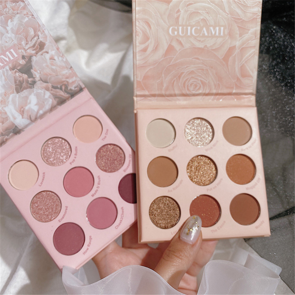 GUICAMI (Hàng Mới Về) Bảng Phấn Mắt Qipin 9 Màu Hoa Anh Đào Lấp Lánh Chống Thấm Nước | BigBuy360 - bigbuy360.vn