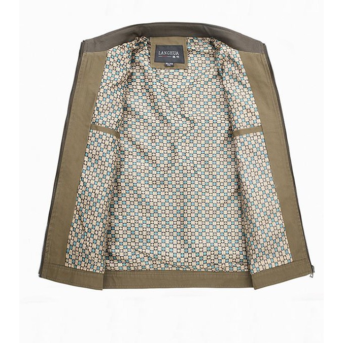 Áo khoác nam cao cấp VARDINO cổ bẻ đức dáng ôm xuông suông vừa màu xanh than, be sữa, ghi xám trung niên chính hãng ak05