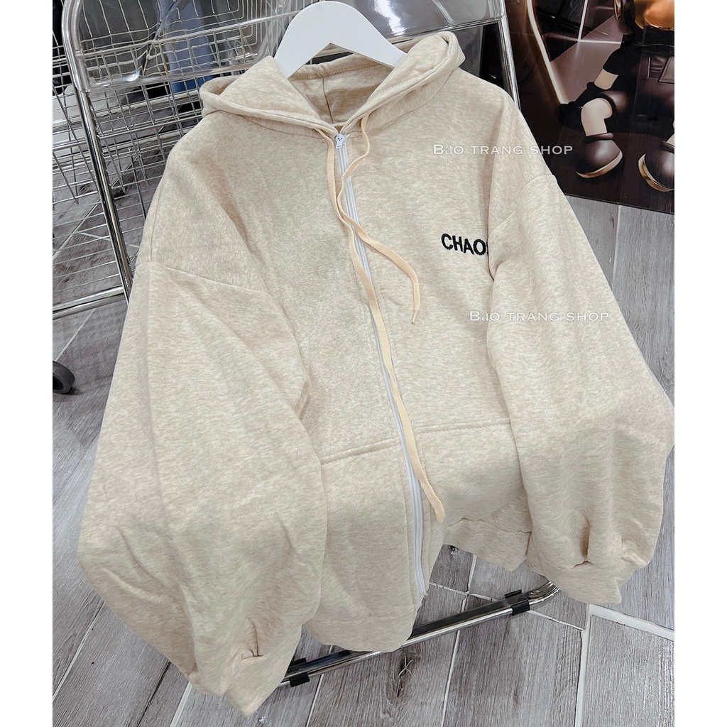 Áo Khoác Hoodie Nỉ CHAOS Hình Thêu Form Rộng Unisex Nam Nữ Phong Cách Hàn Quốc