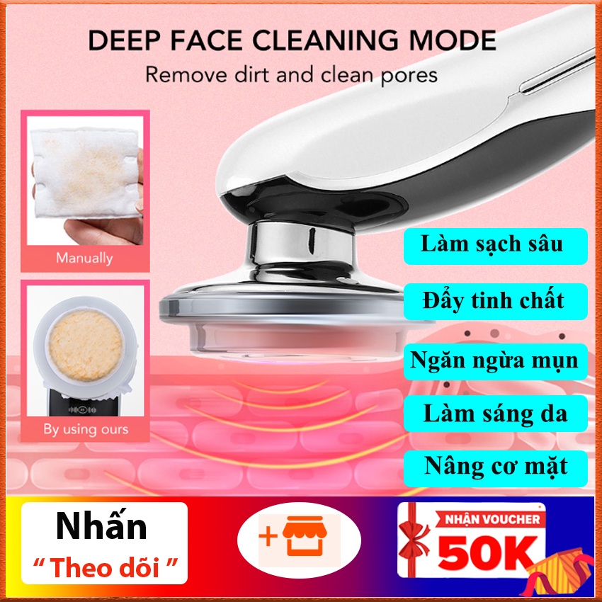 Máy mát xa mặt điện di đẩy tinh chất  giúp chăm sóc da làm sạch sâu ngăn ngừa mụn, làm chậm quá trình lão hóa da