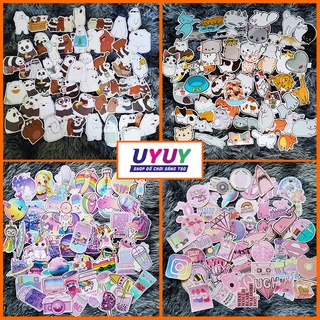 [COMBO 50 Sticker] Sticker Nhiều Chủ Đề Dễ Thương Trang Trí, Dán Nón BH, Valy, Laptop,...