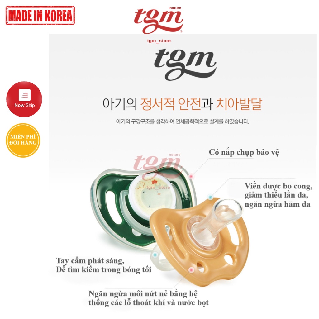 Ti giả silicone siêu mềm, tay cầm phát sáng TGM Nature Made in Korea