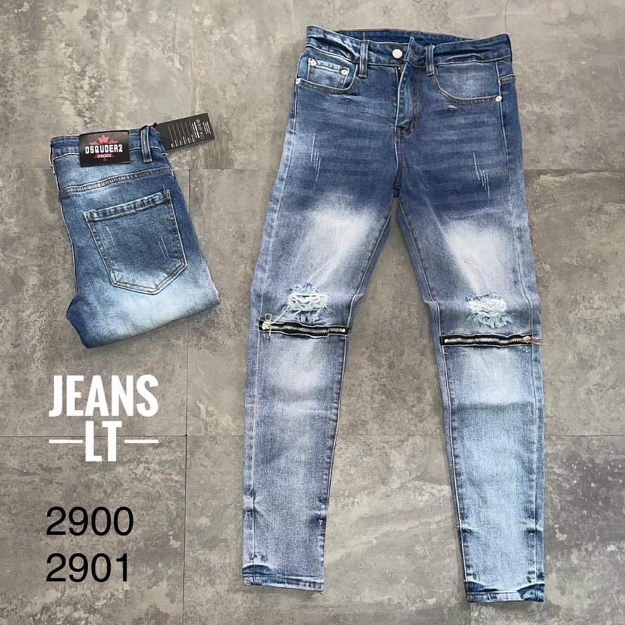 Quần jean nam co giãn 4 chiều, quần bò PHỐI KHOÁ KÉO dáng ôm chất vải cao cấp CAROLLSTORE MS2900