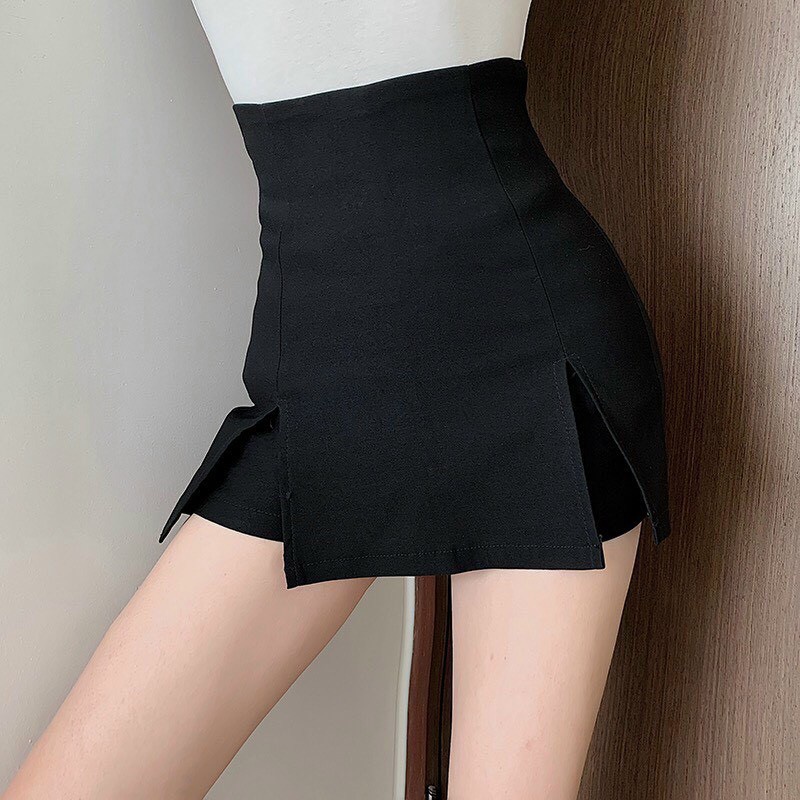 Quần short nữ xẻ đùi, quần đùi nữ kaki BASIC lưng cao chất dày mịn hàng chuẩn shop.