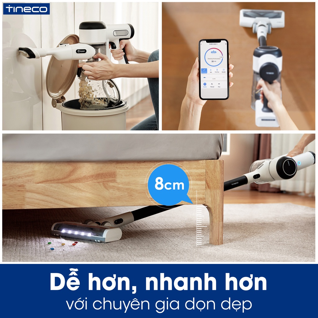 Combo máy hút bụi thông minh Tineco Pure One X  + Bộ lọc khí - (Chính hãng từ Tineco Việt Nam)