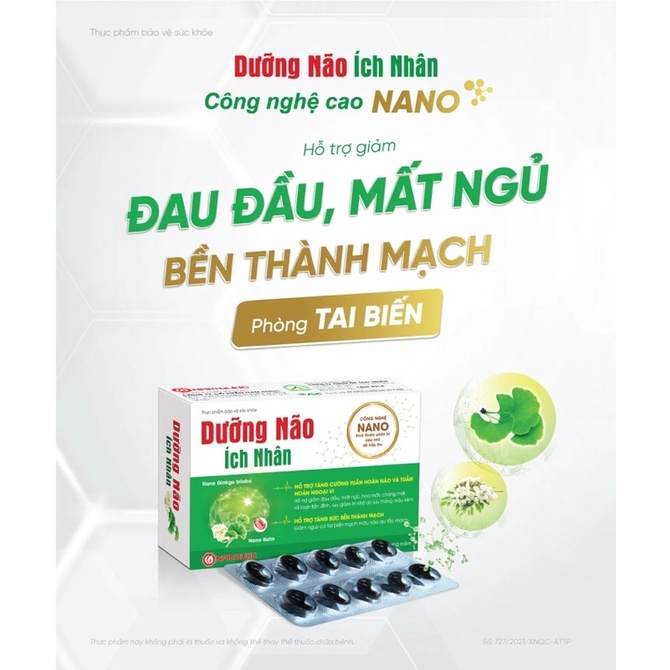 ✅[Chính hãng Mua 6 Tặng 1] DƯỠNG NÃO ÍCH NHÂN với công nghệ nano tiên tiến tăng cường tuần hoàn não, sức bền thành mạch