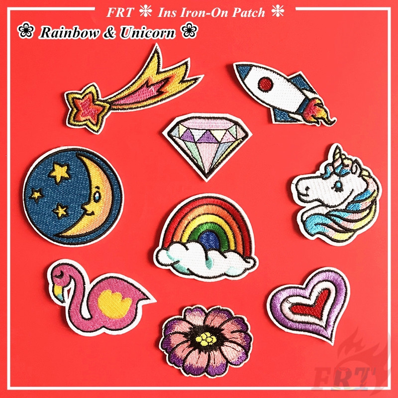 Hình Dán Ủi Thêu Hình Kỳ Lân Và Cầu Vồng
