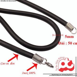 [39k] Dây chuyền cao su đen inox