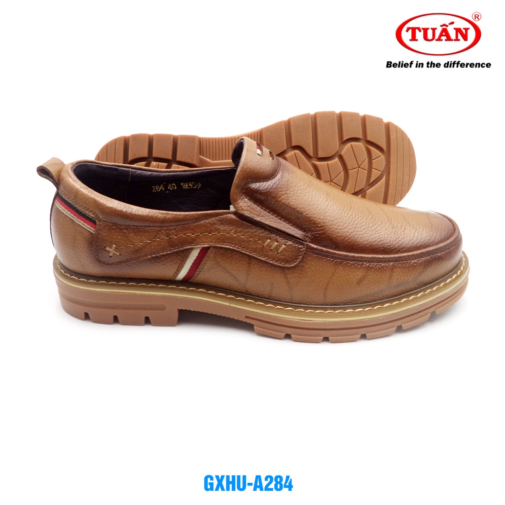 Giày lười nam giày mọi quai da nhập khẩu đế thô thương hiệu Tuấn GXHU-284
