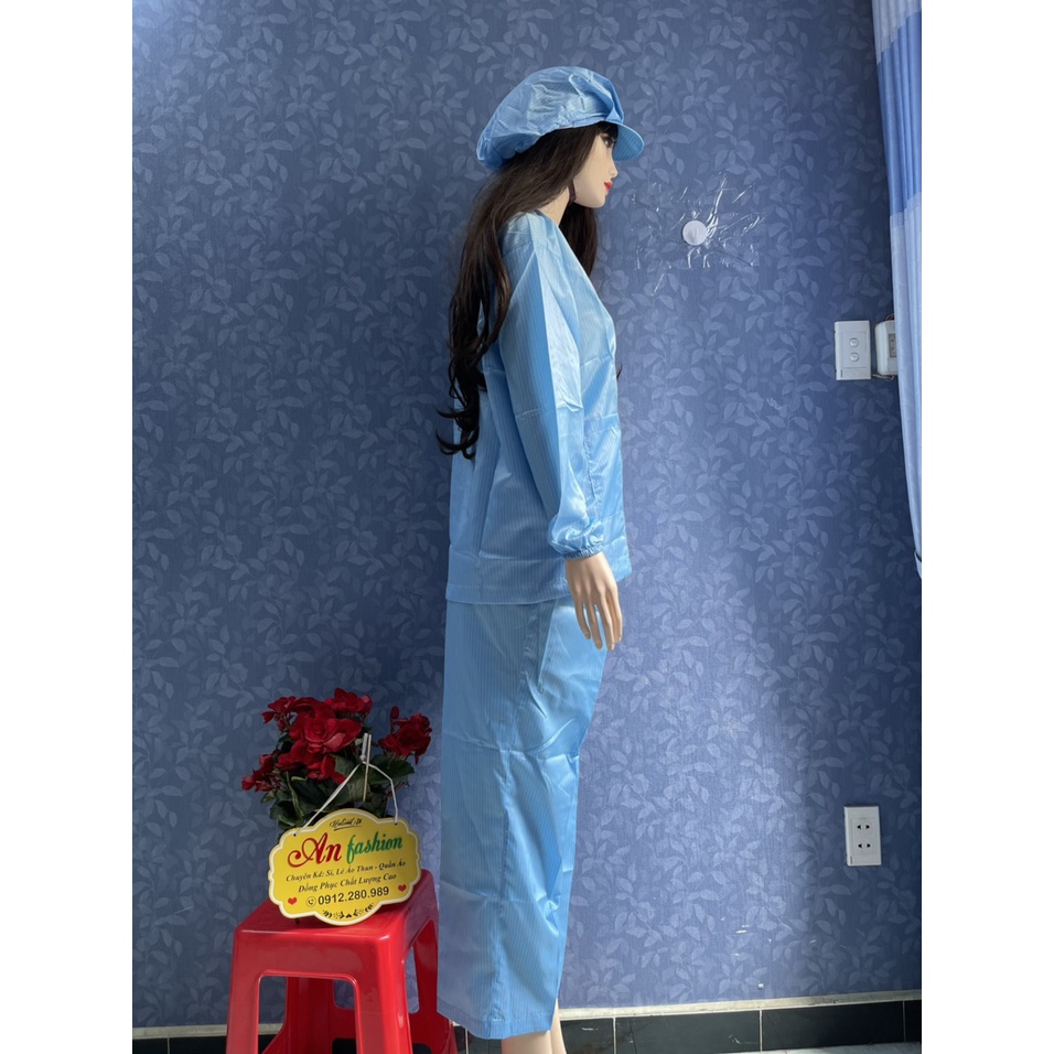 Đồ phòng sạch chống tĩnh điện dùng trong ngành điện tử _ Hình chụp thật